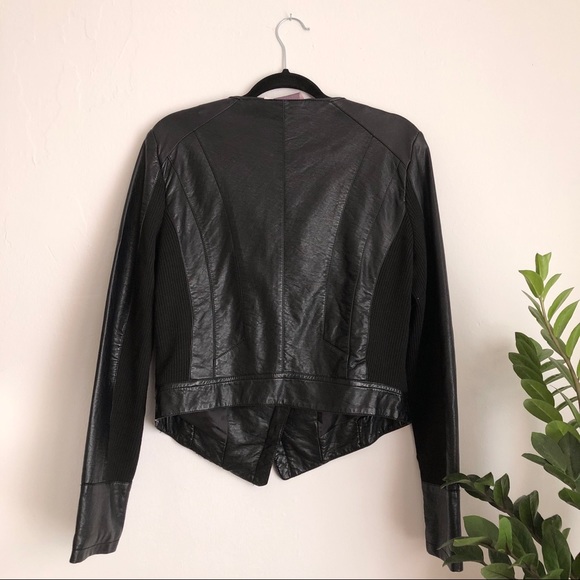 Francesca’s Black Leather Moto Jacket - Picture 4 of 5